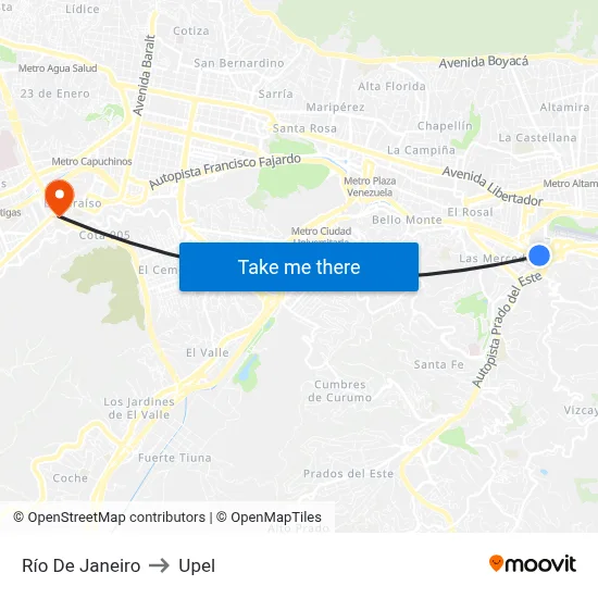 Río De Janeiro to Upel map