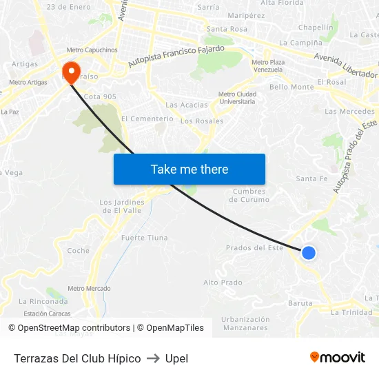 Terrazas Del Club Hípico to Upel map