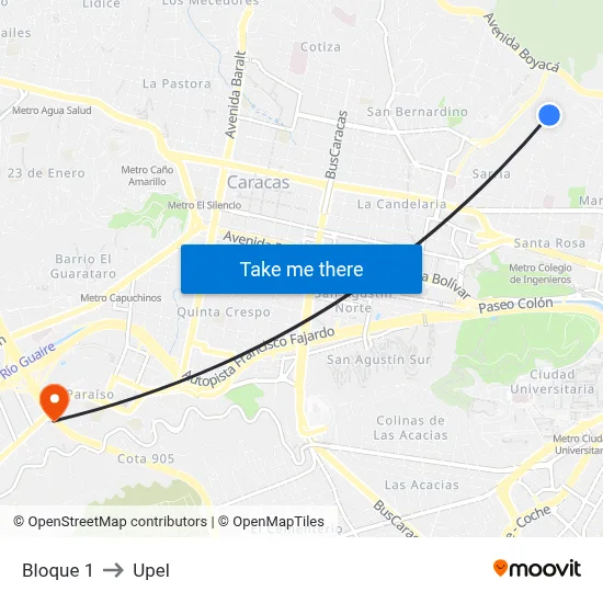 Bloque 1 to Upel map