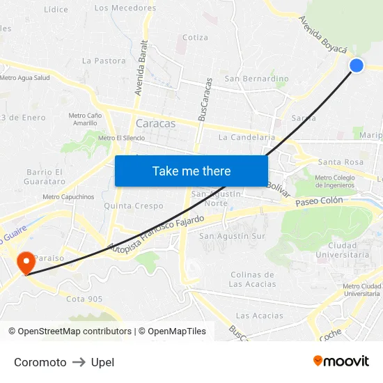 Coromoto to Upel map