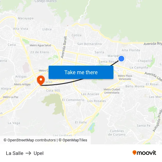 La Salle to Upel map