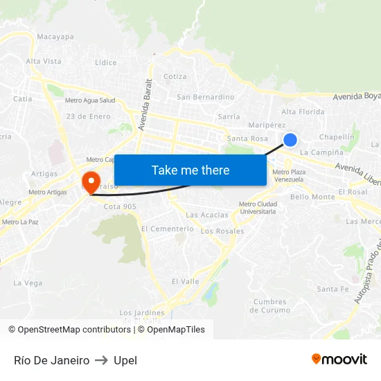 Río De Janeiro to Upel map