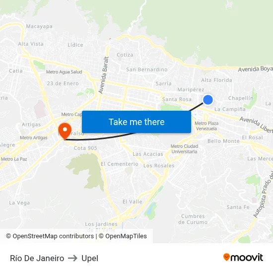 Río De Janeiro to Upel map