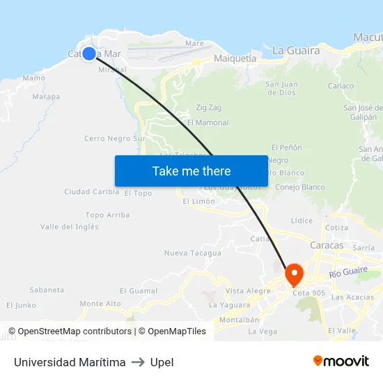 Universidad Marítima to Upel map