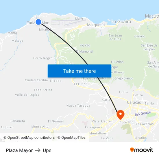 Plaza Mayor to Upel map