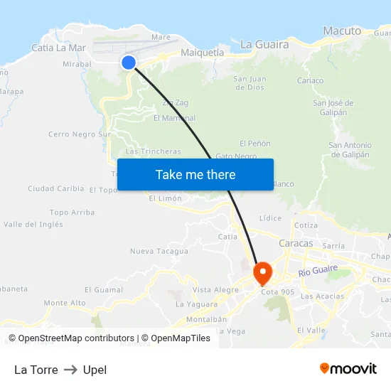 La Torre to Upel map