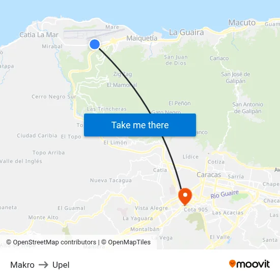 Makro to Upel map