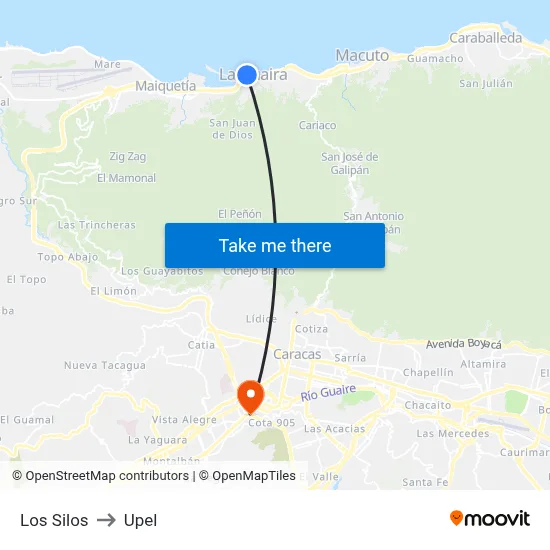 Los Silos to Upel map