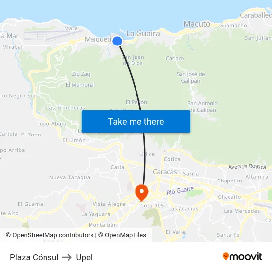 Plaza Cónsul to Upel map
