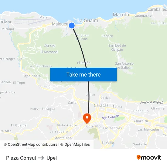 Plaza Cónsul to Upel map