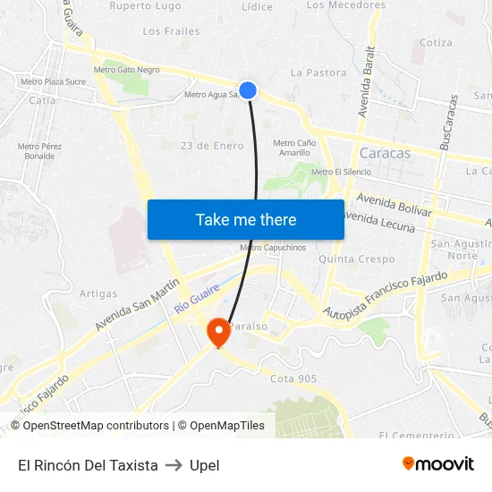 El Rincón Del Taxista to Upel map