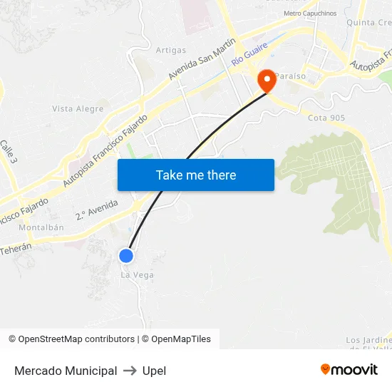 Mercado Municipal to Upel map