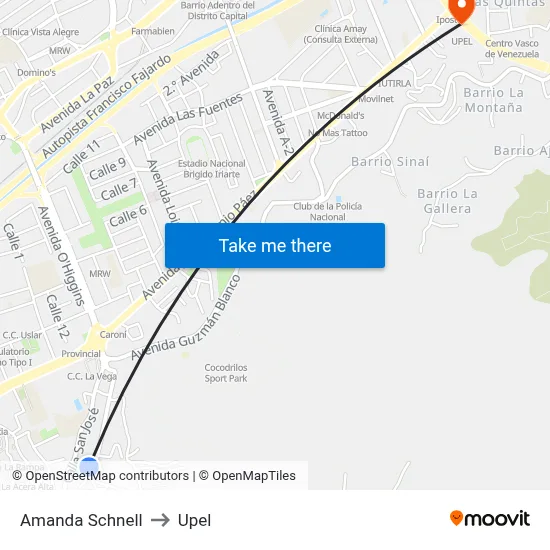 Amanda Schnell to Upel map