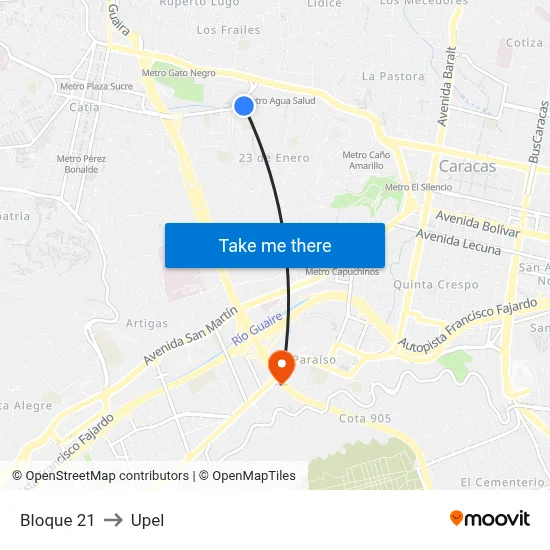 Bloque 21 to Upel map