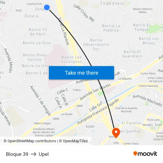 Bloque 39 to Upel map