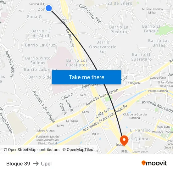Bloque 39 to Upel map