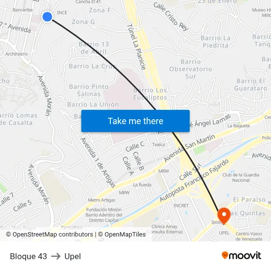 Bloque 43 to Upel map