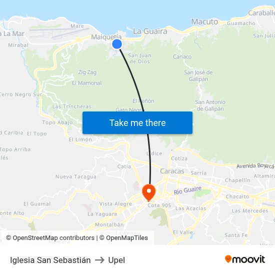 Iglesia San Sebastián to Upel map