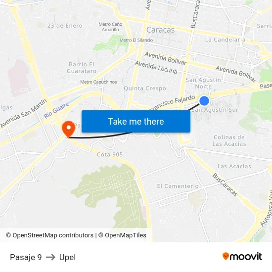 Pasaje 9 to Upel map