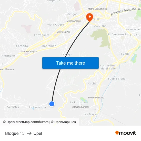 Bloque 15 to Upel map