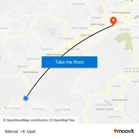 Mercal to Upel map