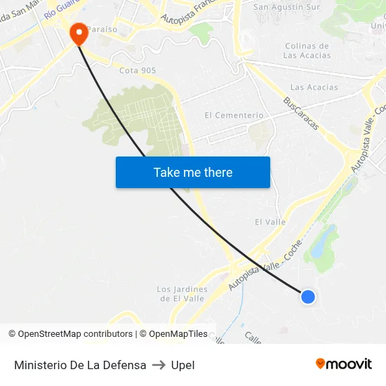Ministerio De La Defensa to Upel map