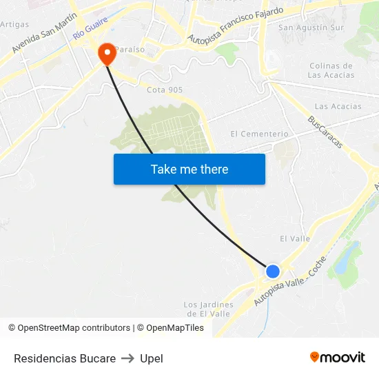 Residencias Bucare to Upel map