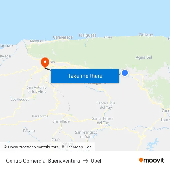 Centro Comercial Buenaventura to Upel map