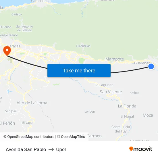 Avenida San Pablo to Upel map