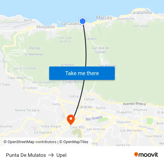 Punta De Mulatos to Upel map