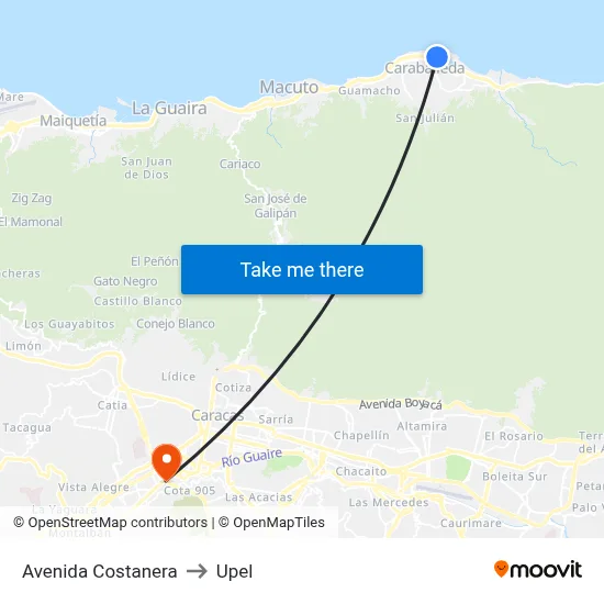 Avenida Costanera to Upel map