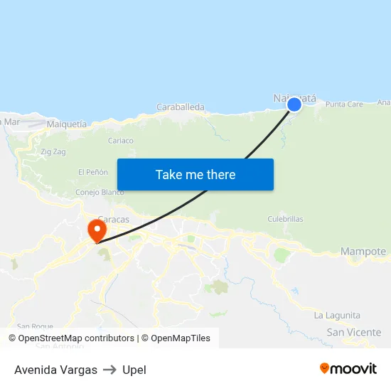Avenida Vargas to Upel map