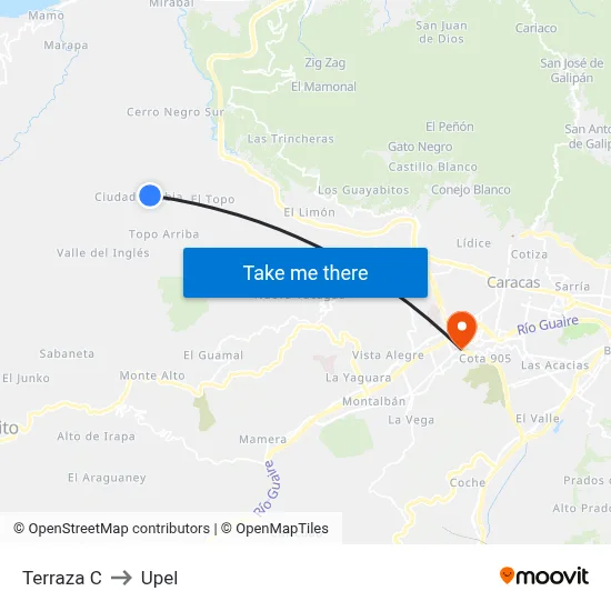 Terraza C to Upel map
