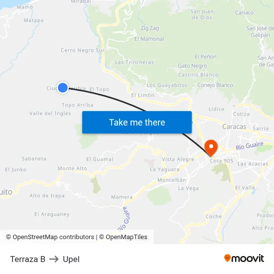 Terraza B to Upel map