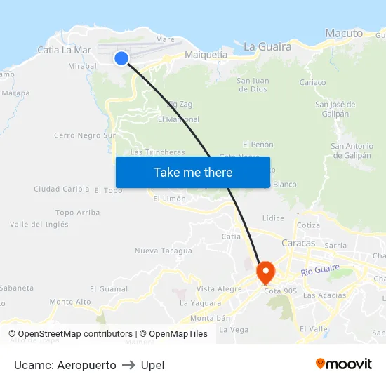 Ucamc: Aeropuerto to Upel map
