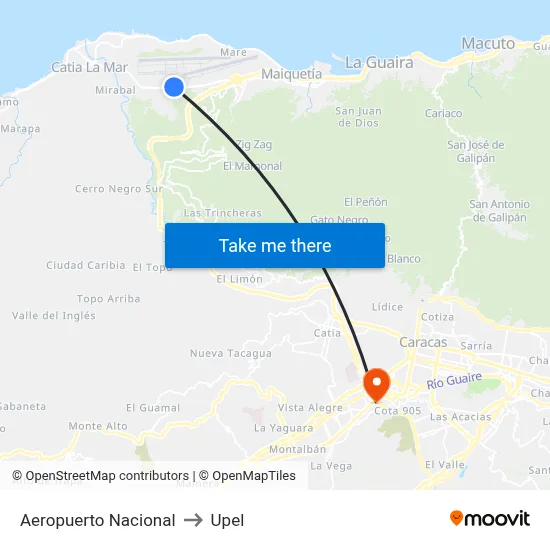 Aeropuerto Nacional to Upel map