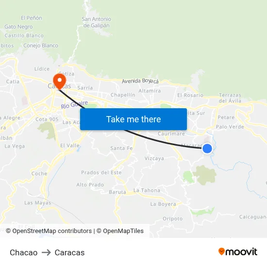 Chacao to Caracas map