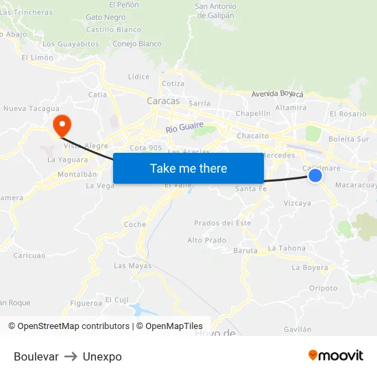 Boulevar to Unexpo map