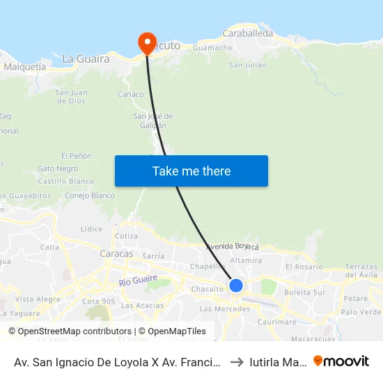 Av. San Ignacio De Loyola X Av. Francisco Miranda to Iutirla Macuto map