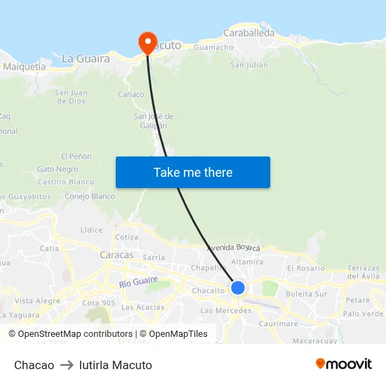 Chacao to Iutirla Macuto map