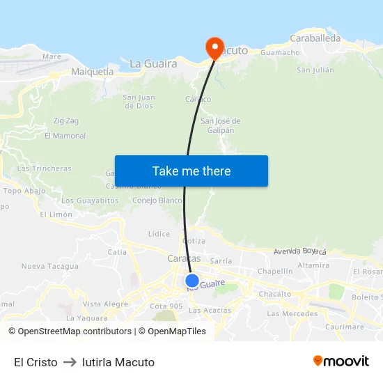 El Cristo to Iutirla Macuto map