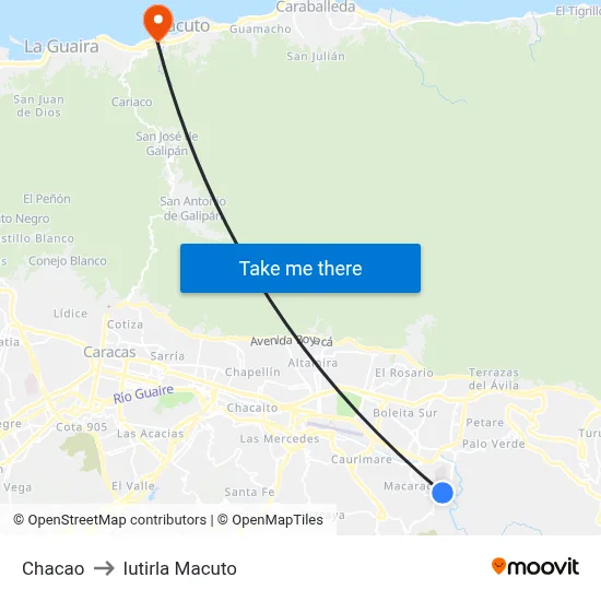 Chacao to Iutirla Macuto map
