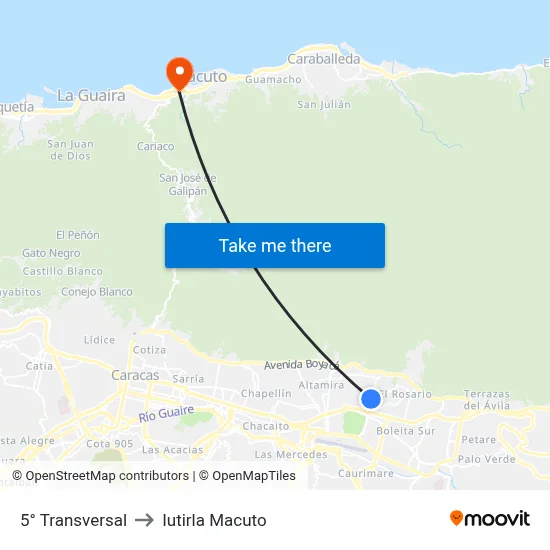 5° Transversal to Iutirla Macuto map