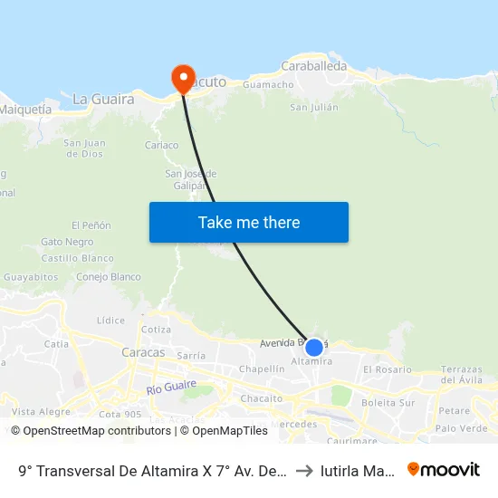 9° Transversal De Altamira X 7° Av. De Altamira to Iutirla Macuto map