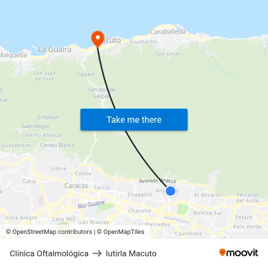 Clínica Oftalmológica to Iutirla Macuto map