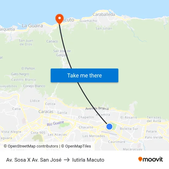 Av. Sosa X Av. San José to Iutirla Macuto map