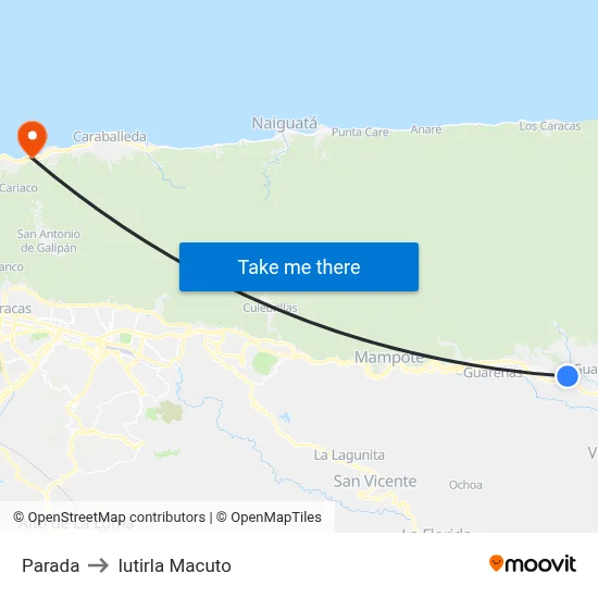 Parada to Iutirla Macuto map