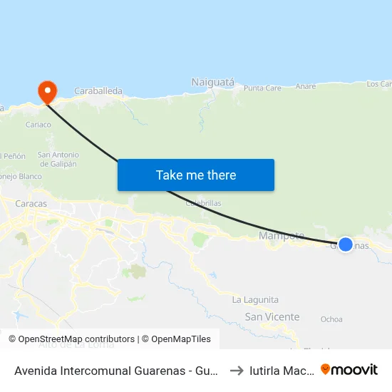 Avenida Intercomunal Guarenas - Guatire, 62 to Iutirla Macuto map