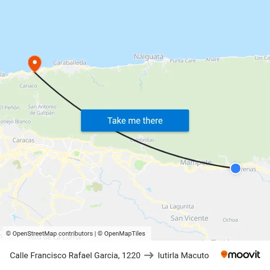 Calle Francisco Rafael Garcia, 1220 to Iutirla Macuto map