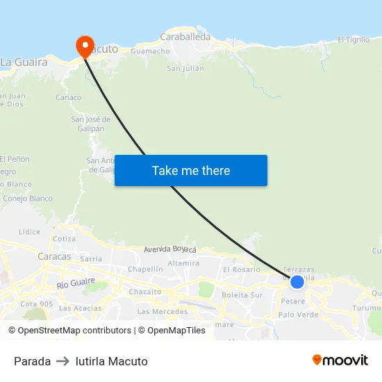 Parada to Iutirla Macuto map